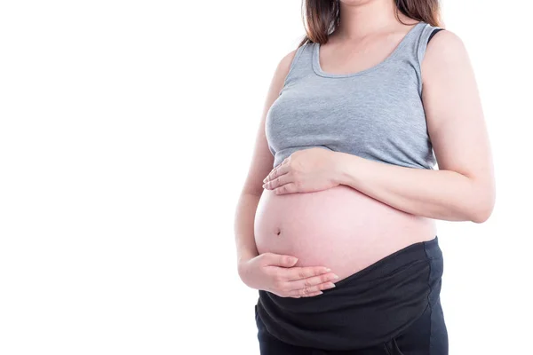 Pregnancy standing over white background — Stock Photo, Image