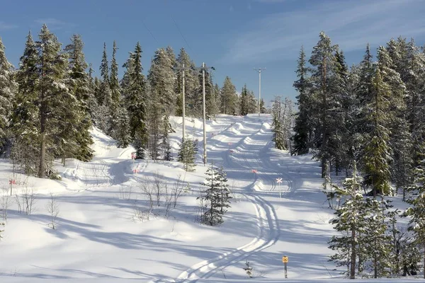 Ski tracks in Zweden — Stockfoto