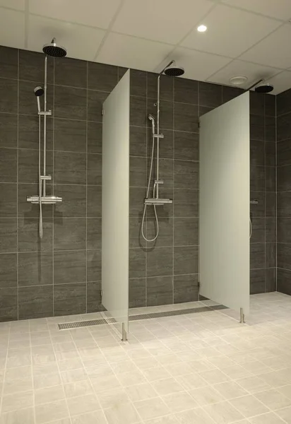 Tres duchas vacías — Foto de Stock