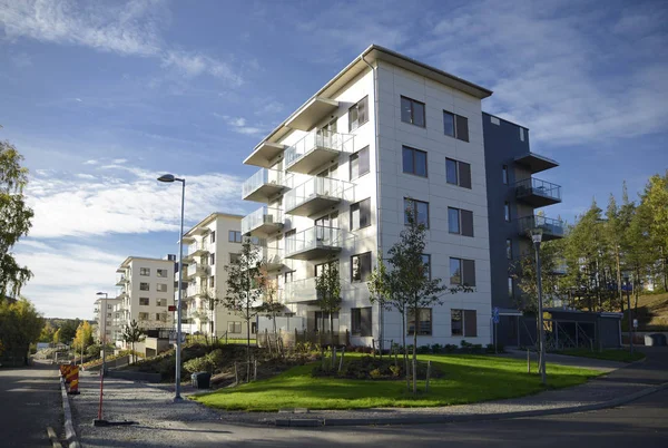 Modernos Edificios Apartamentos Zona Estocolmo Suecia —  Fotos de Stock