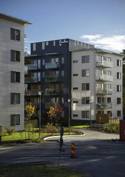 Modernos Edificios Apartamentos Estocolmo Son Suecia —  Fotos de Stock