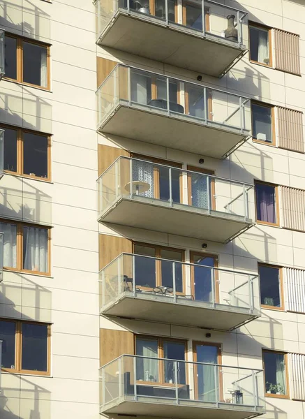 Prédios Apartamentos Modernos Área Estocolmo Suécia — Fotografia de Stock