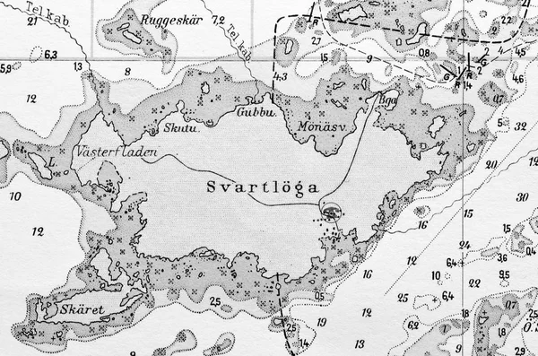 Makro Pchnięciu Stary Wykres Morskich Wyszczególnieniem Archipelag Sztokholmski — Zdjęcie stockowe