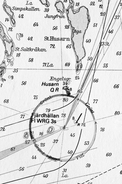 Makro Pchnięciu Stary Wykres Morskich Wyszczególnieniem Archipelag Sztokholmski — Zdjęcie stockowe