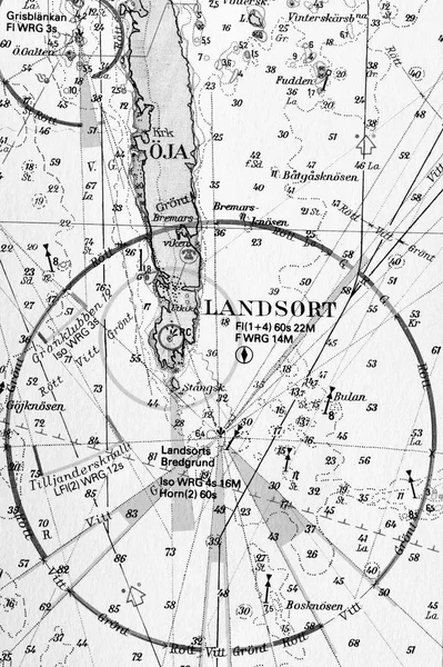 Макроснимок Старой Морской Карты Детализирующий Стокгольмский Архипелаг — стоковое фото