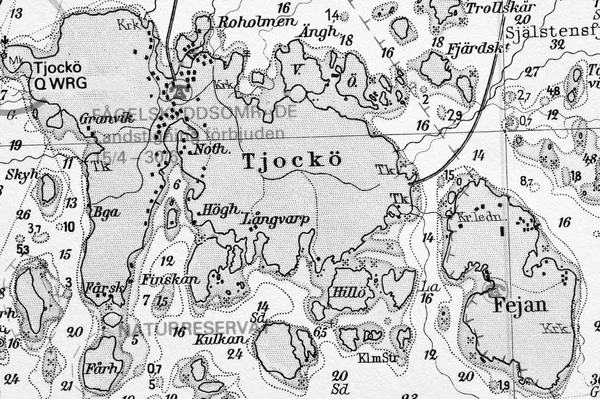 Makro Skott Gammal Marina Diagram Med Uppgifter Stockholms Skärgård — Stockfoto