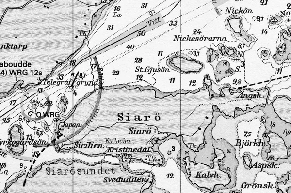 Eski Bir Deniz Grafik Stockholm Takımadalar Ayrıntılı Makro Çekim — Stok fotoğraf