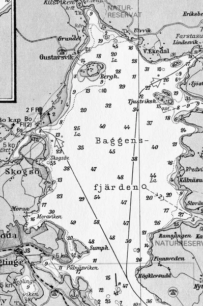 Makro Skott Gammal Marina Diagram Med Uppgifter Stockholms Skärgård — Stockfoto