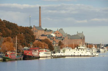 Sonbaharda Soder Malarstrand. İsveç 'te Stockholm