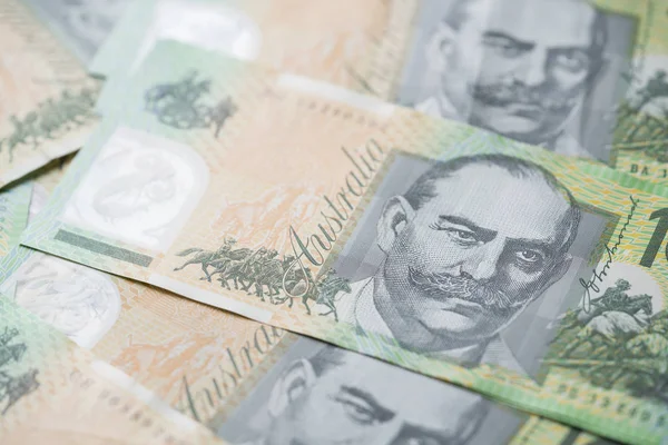 Close-up de notas australianas de cem dólares, finanças, curren — Fotografia de Stock