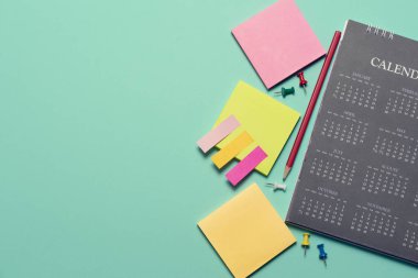 Takvim için planlama yeşil tablo arka planı kapat