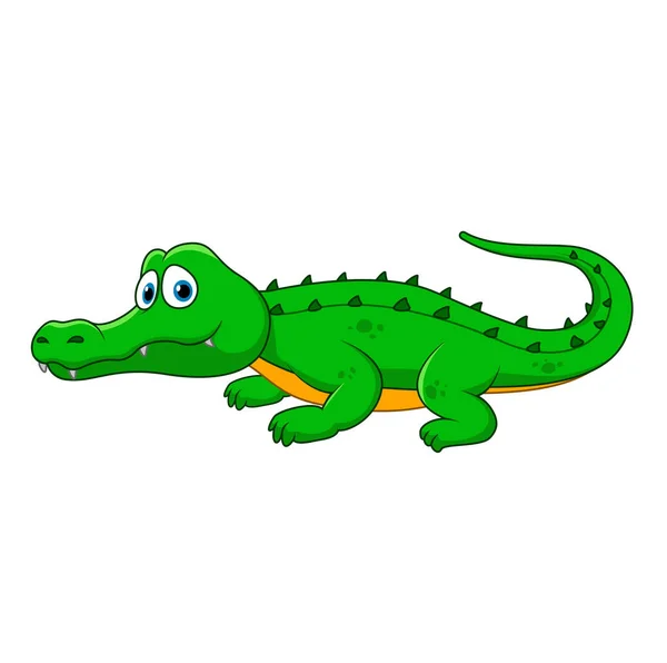 Cartoon Crocodile White Background — Stock Vector