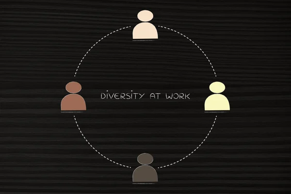 Різноманітність на робочому місці: багатонаціональна командна ілюстрація (c — стокове фото