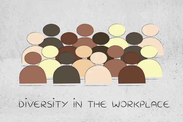 Diversity in the workplace: multi ethnic team illustration — Stock Photo, Image