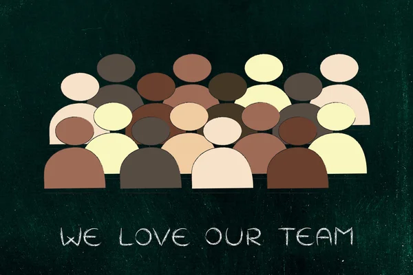 Diversidad en el lugar de trabajo: ilustración de equipos multiétnicos — Foto de Stock