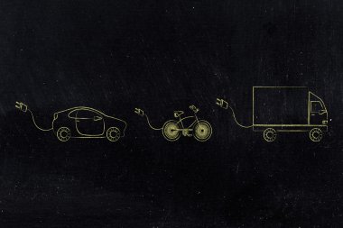 büyük komik fiş ile elektrikli veya hibrit vechicles