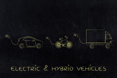 büyük komik fiş ile elektrikli veya hibrit vechicles