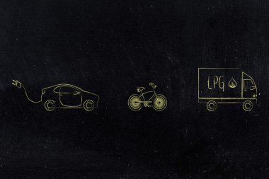 sıfır emisyon vechicles: Bisiklet, lpg kamyon ve elektrikli otomobil