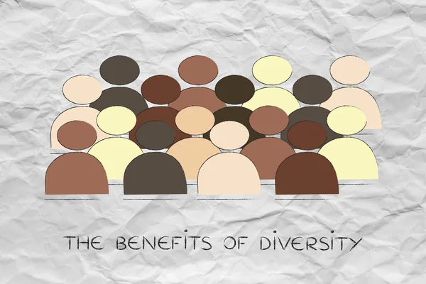 Diversity in the workplace: multi ethnic team illustration — Stock Photo, Image