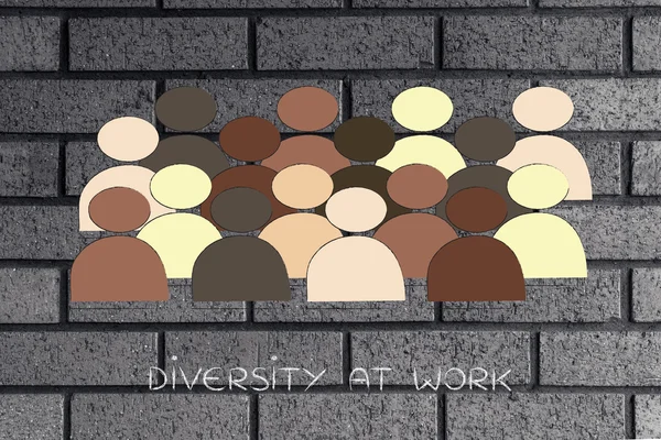 Diversity in the workplace: multi ethnic team illustration — Stock Photo, Image