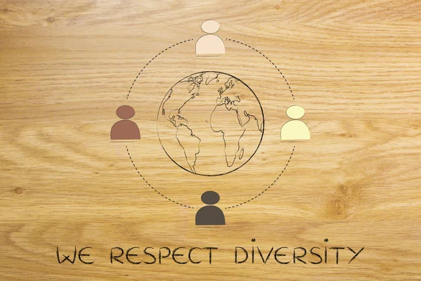 Diversity in the workplace: multi ethnic team illustration (eart — Stock Photo, Image