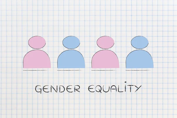 Gleichberechtigung und Chancengleichheit, Team aus Männern und Frauen — Stockfoto