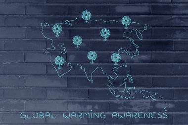 küresel ısınma, Asya ve komik elektrikli fanlar