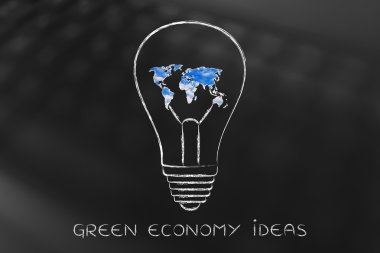 ampul ile Haritası yapılan Dünya sakin gökyüzü, yeşil ekonomi ı