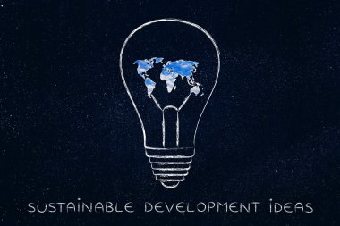 ampul ile Haritası yapılan Dünya sakin gökyüzü, yeşil ekonomi ı