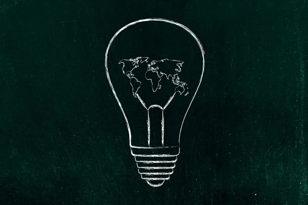 World inside a lightbulb — Stock Photo, Image