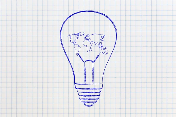 World inside a lightbulb — Stock Photo, Image