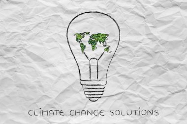  ampul harita dünya ile yapılan yaprakları, yeşil ekonomi ben