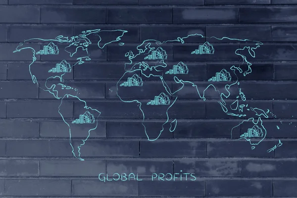 map of the world with cash, global finance & corporate profits