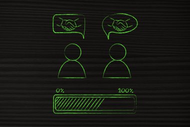 insanlarla tanışmak ve kabul: karşılıklı komik kabarcıklar içine erkeklerle