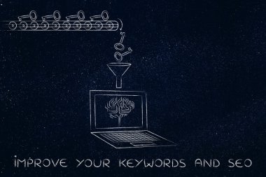 Elektronik beyin ve anahtar fabrika araçları öne anahtar kelimeler kullanan siteler