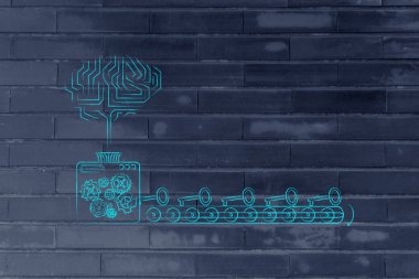 Elektronik beyin ve makine anahtarları, düşündüren anahtar kelimeler oluşturma 