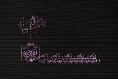 Elektronik beyin ve makine anahtarları, düşündüren anahtar kelimeler oluşturma 