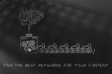 Elektronik beyin ve makine anahtarları, düşündüren anahtar kelimeler oluşturma 