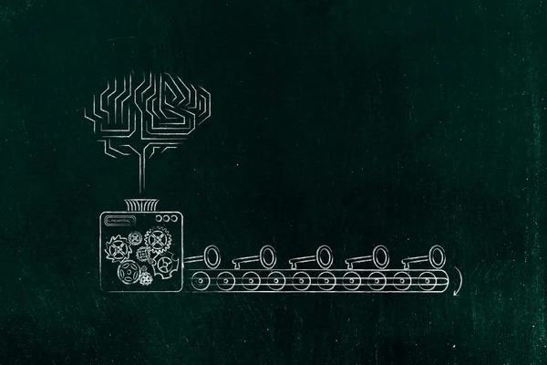 Elektronisches Gehirn und Maschine erstellen Schlüssel, Stichworte, die darauf hindeuten — Stockfoto