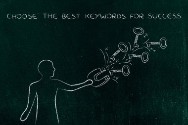 başarıya, dostum anahtarları yakalamak mıknatıs ile ulaşmak için anahtar kelimeler