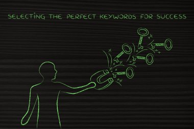 başarıya, dostum anahtarları yakalamak mıknatıs ile ulaşmak için anahtar kelimeler