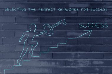 Tırmanma Başarı, büyük holding adam ulaşmak için anahtar kelimeleri tuşu yukarı