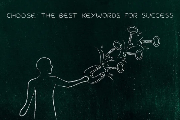 başarıya, dostum anahtarları yakalamak mıknatıs ile ulaşmak için anahtar kelimeler