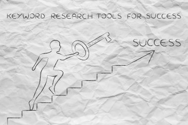 Tırmanma Başarı, büyük holding adam ulaşmak için anahtar kelimeleri tuşu yukarı