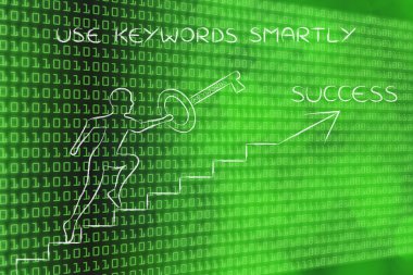 Tırmanma Başarı, büyük holding adam ulaşmak için anahtar kelimeleri tuşu yukarı