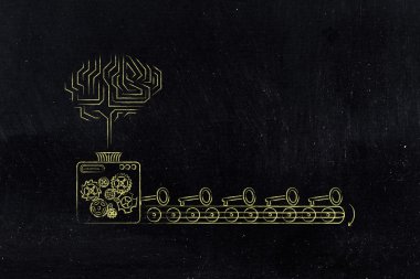 Elektronik beyin ve makine anahtarları, düşündüren anahtar kelimeler oluşturma 