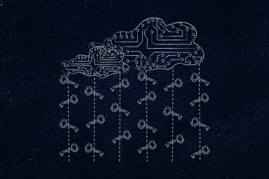 devre bulut anahtar yağmur, güvenli parolalar ve bulut depolama