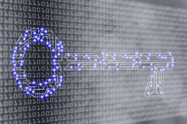Elektronik mikroçip devre, anahtar kelimeler veya parola anahtar yapılmış 