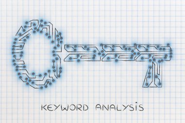 Elektronik mikroçip devre, başarı için anahtar kelimeler anahtar