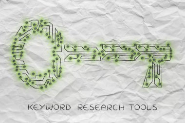 Elektronik mikroçip devre, başarı için anahtar kelimeler anahtar